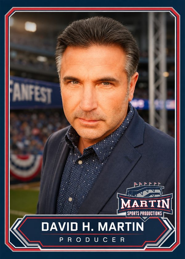 Baseball card of David H. Martin, Executive Producer of Martin Sports Productions