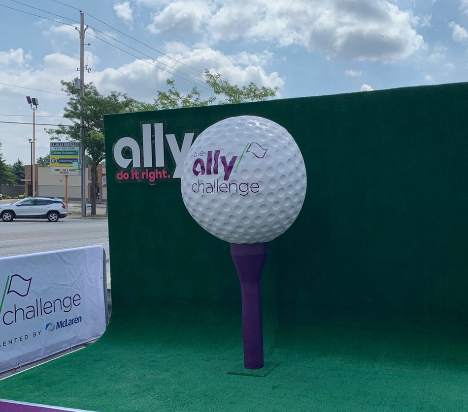Ally Challenge golf photo op built by Martin Sports for the PGA TOUR Champions event