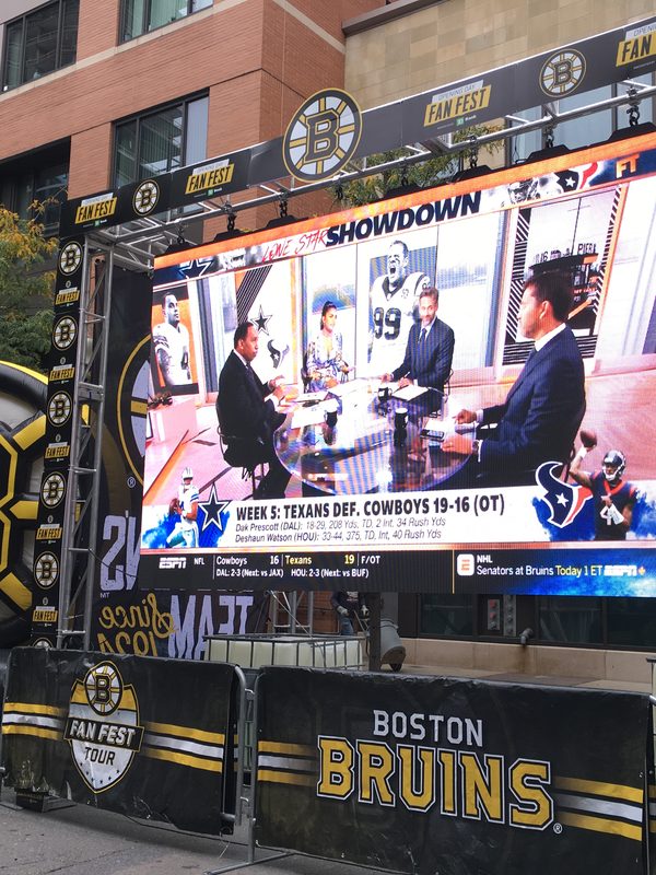 LED video wall and stage at the Boston Bruins Fan Fest Tour by Martin Sports Productions