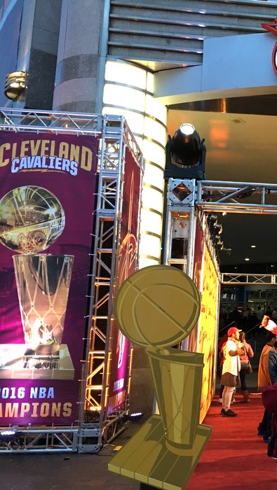 Cleveland Cavaliers 2016 NBA Championship trophy display and arena entrance by Martin Sports Productions