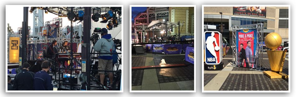 ESPN — wide view of the build by Martin Sports Productions