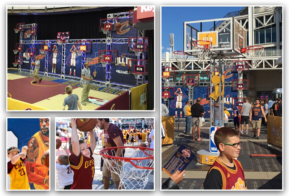 Interactive fan zone at an NCAA and Cincinnati Reds fan fest
