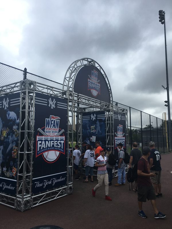 WFAN Yankees Fanfest entrance archway built by Martin Sports Productions